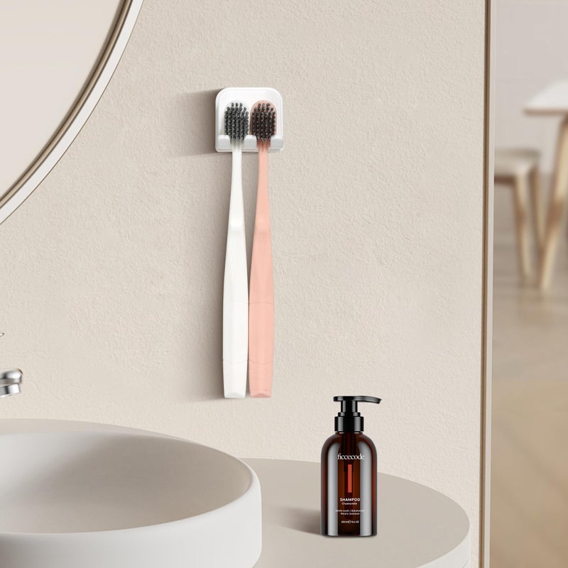 Moodefing 2-Piece Set of White self-Adhesive Wall-Mounted Waterproof Toothbrush Holders, Electric Toothbrush Holder for Bathroomsï¼ŒSuitable for Bathroom Showers. - Image 4