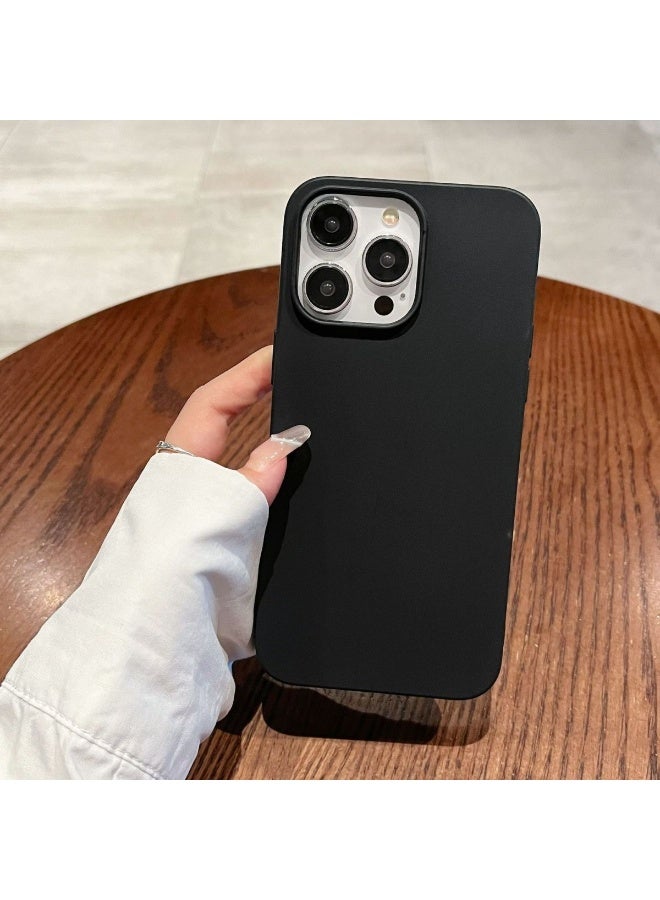 NIBEMINENT Minimalist Solid Matte Soft Shell Protective TPU Case Cover For iPhone 17 Pro, Black