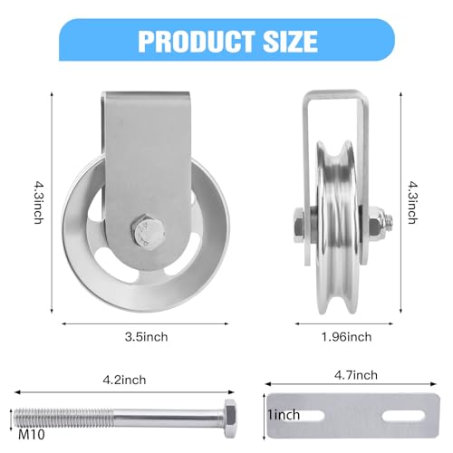 DIANGUOLUZHE Home Gym Pulley System,LAT Pulley System,Weight Pulley System for Cable Machine,LAT Pulldown Attachments for DIY Home Gym Garage,304 Stainless Steel Cable Pulley System, Silver - Image 2