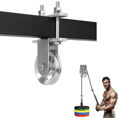 DIANGUOLUZHE Home Gym Pulley System,LAT Pulley System,Weight Pulley System for Cable Machine,LAT Pulldown Attachments for DIY Home Gym Garage,304 Stainless Steel Cable Pulley System, Silver - Image 1