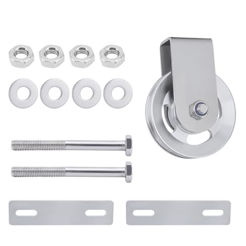 DIANGUOLUZHE Home Gym Pulley System,LAT Pulley System,Weight Pulley System for Cable Machine,LAT Pulldown Attachments for DIY Home Gym Garage,304 Stainless Steel Cable Pulley System, Silver - Image 4