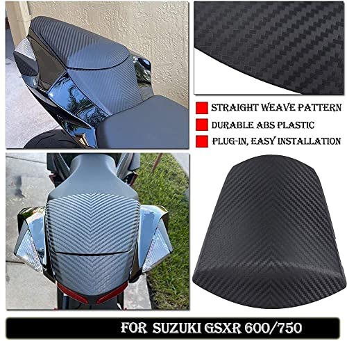 FATExpress Motorcycle Carbon Pattern Rear Passenger Pillion Solo Fairing Tail Cover Rear Seat Cowl for Su.zuki GSXR600 GSXR750 GSXR GSX-R 600 750 2011-2015 2016 2017 2018 2019 2020 2021 2022 2023 (Matte Black) - Image 3