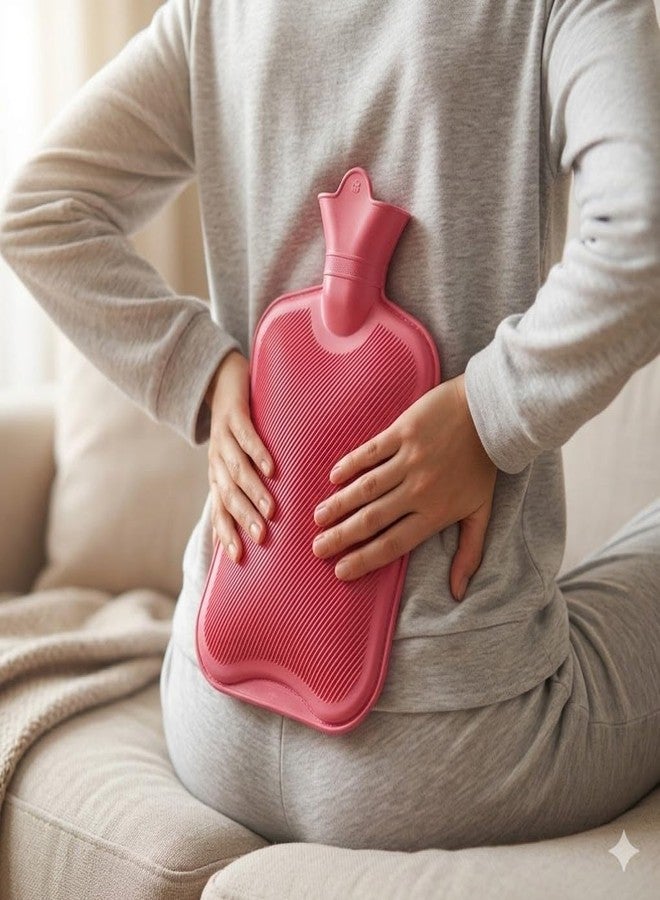 ReliefGo Premium Rubber Hot Water Bag for Pain Relief - 2 Litre, Leak-Proof Garam Pani ki Thaili for Back, Knee & Period Cramp Relief (multicolour) - Image 5