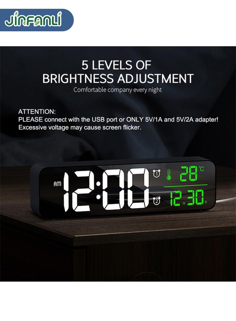 JINFANLI Large Display Alarm Clock With Date & Temp,Digital Clock for Bedroom and Living Room -  10.4 Inch, 12/24H,  Black - Image 4