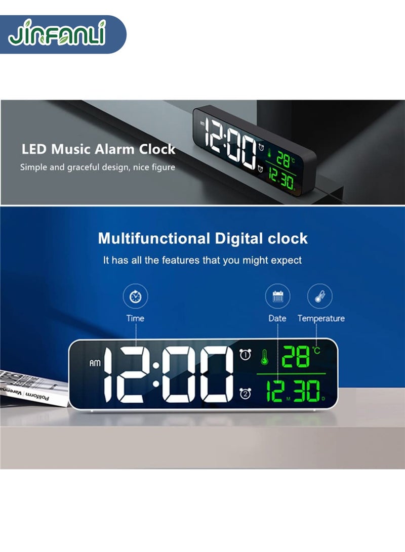 JINFANLI Large Display Alarm Clock With Date & Temp,Digital Clock for Bedroom and Living Room -  10.4 Inch, 12/24H,  Black - Image 3