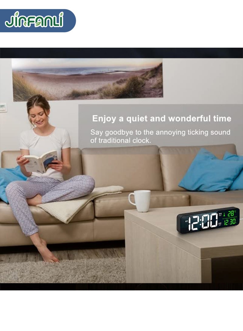 JINFANLI Large Display Alarm Clock With Date & Temp,Digital Clock for Bedroom and Living Room -  10.4 Inch, 12/24H,  Black - Image 5