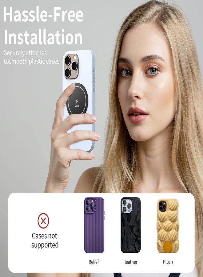 VRIG ملصقات مغناطيسية للهاتف VRIG عبوة 2، مغناطيسات الهاتف MG-08 لظهر الهاتف، محول مغناطيسي متوافق مع آيفون ماغسيف أو الحالات العادية، مستخدمة على نطاق واسع في المطبخ، الحمام، وصالة الألعاب الرياضية. - Image 2