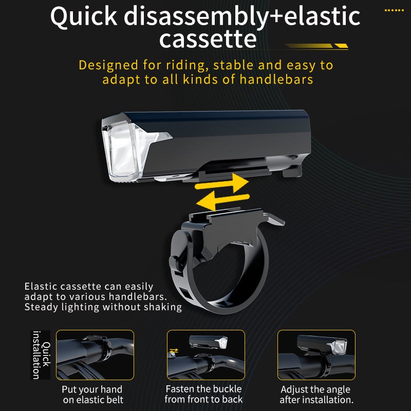 Cross-Border New Bicycle Light - Night Riding Front Light, Rainproof, USB Rechargeable for Mountain & Road Bikes - Image 4