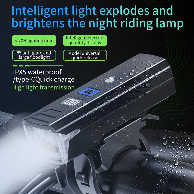 Cross-Border New Bicycle Light - Night Riding Front Light, Rainproof, USB Rechargeable for Mountain & Road Bikes - Image 2