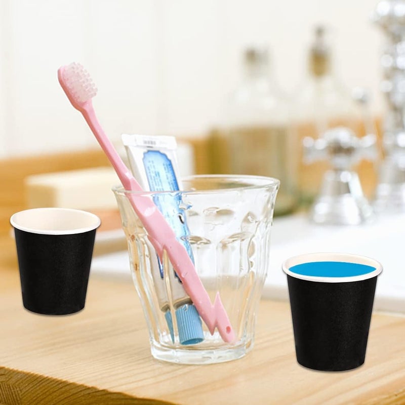 Wuadua 100 Pack 3 oz Paper Cups Bathroom cups  Espresso Cups  Small Paper Cups for Mouthwash  Snacks  Suitable for Family  Party  Picnic(Black) - Image 5