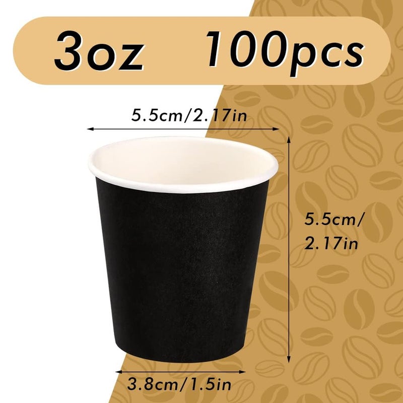 Wuadua 100 Pack 3 oz Paper Cups Bathroom cups  Espresso Cups  Small Paper Cups for Mouthwash  Snacks  Suitable for Family  Party  Picnic(Black) - Image 2