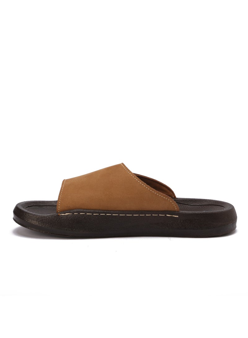 Men's Medical Slippers Genuine Leather Material Eva Comfort Sole - Practical Design with Adhesive Closure - Image 4