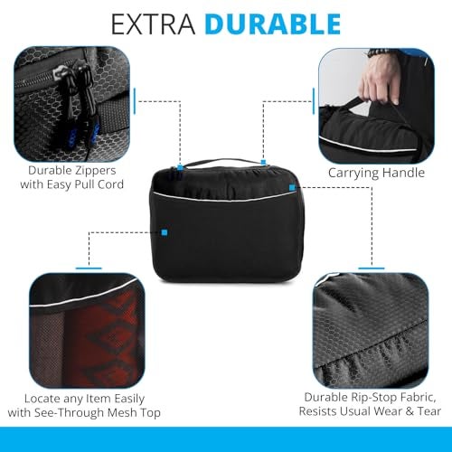 bago 8 Pcs Packing Cubes for Travel - 5 Travel Packing Cubes for Suitcases with 3 ZipLock Bags, Luggage Organizer Bags to Get Maximum Storage, Save Time & Effort to Pack (Black) - Image 3