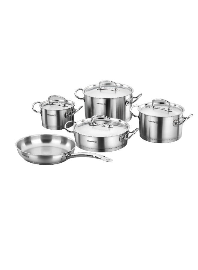 طقم قدور استنلس استيل كوركماز برولاين. مكون من 9 قطع