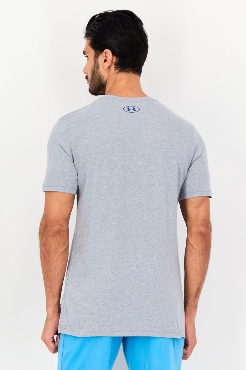 UNDER ARMOUR تي شيرت رجالي فضفاض بأكمام قصيرة للخارج، رمادي - Image 3