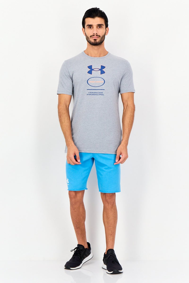 UNDER ARMOUR تي شيرت رجالي فضفاض بأكمام قصيرة للخارج، رمادي - Image 2