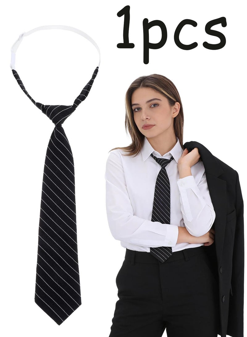 Adjustable Pre-tied Striped Necktie Women Girls Formal Uniform Party Wedding Accessory - Image 1