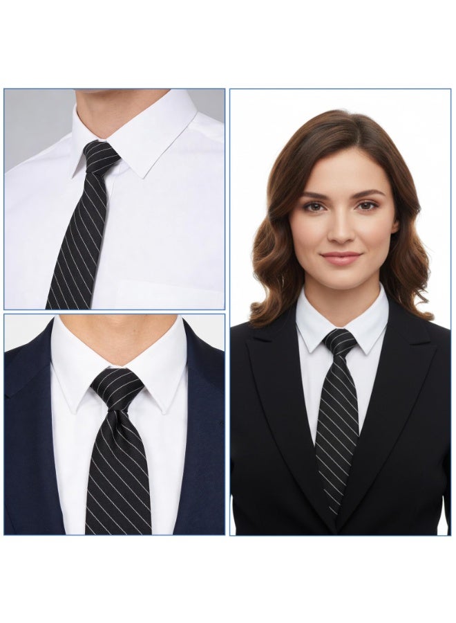 Adjustable Pre-tied Striped Necktie Women Girls Formal Uniform Party Wedding Accessory - Image 5