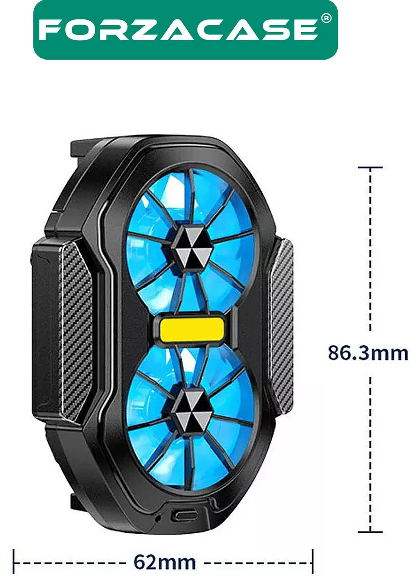 فورزاكاس 6500 Rpm Dual Fan Wired Mobile Phone Anti-Heat Cooler Fan Cooler - FC603