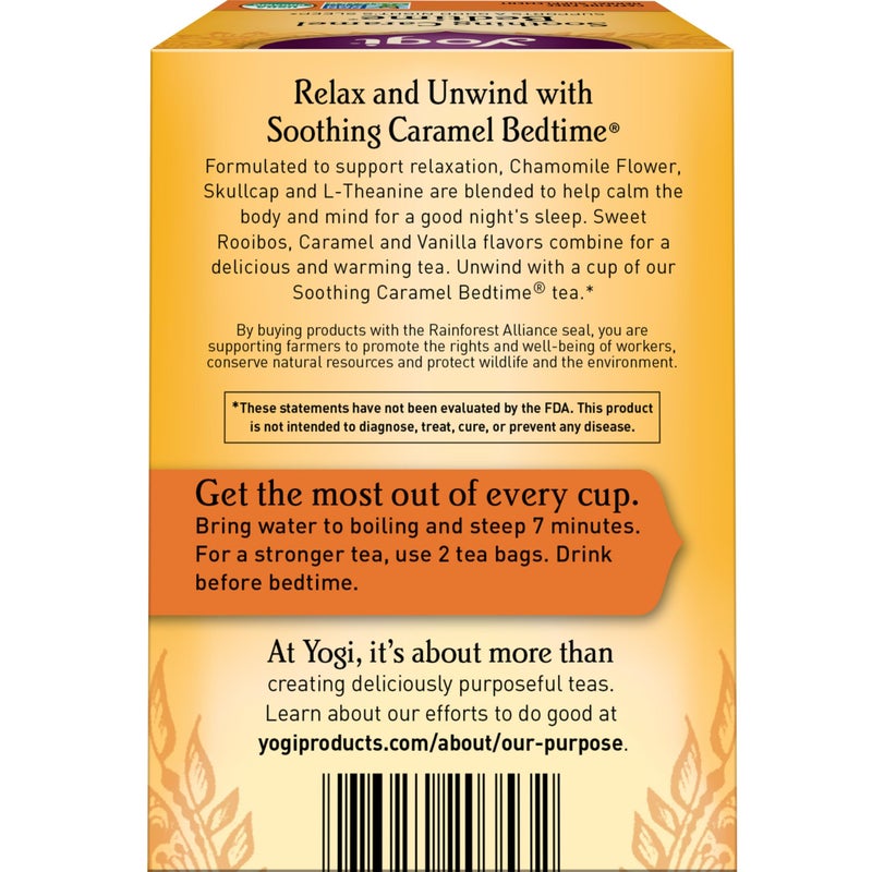 Yogi Tea Soothing Caramel Bedtime Tea - 16 Tea Bags per Pack (6 Packs) - Calming Sleep Tea - Supports Good Sleep - Includes Chamomile Flower, Rooibos Leaf, Roasted Chicory Root & More - Image 2