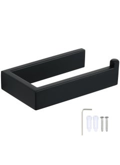 SYOSI SYOSI Matte Black Toilet Roll Holder Wall Mounted, Premium 304 Stainless Steel Toilet Paper Holder, for Bathroom Kitchen, Matte Black Square Design  - Image 1