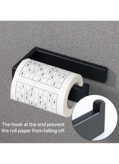 SYOSI SYOSI Matte Black Toilet Roll Holder Wall Mounted, Premium 304 Stainless Steel Toilet Paper Holder, for Bathroom Kitchen, Matte Black Square Design  - Image 3