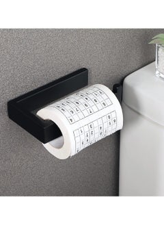 SYOSI SYOSI Matte Black Toilet Roll Holder Wall Mounted, Premium 304 Stainless Steel Toilet Paper Holder, for Bathroom Kitchen, Matte Black Square Design  - Image 2
