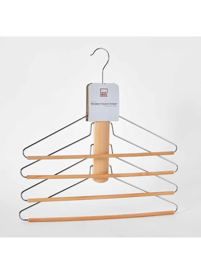 Home Box Forest 4-Layer Wooden Space Saving Trousers Hanger 16 x 29.5 x 1.2 cm
