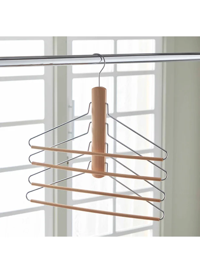 Home Box Forest 4-Layer Wooden Space Saving Trousers Hanger 16 x 29.5 x 1.2 cm