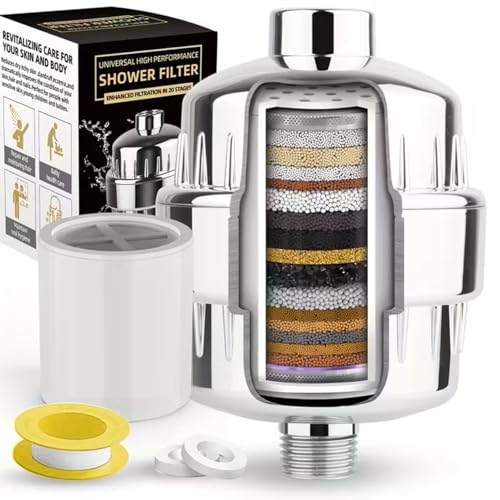 Hallstatt 20 Stage ABS Water Softener Shower Head Filter for Bathroom | Hard Water Softener for Better Hair Skin | NOT SUITABLE FOR TAP, Only Fits 1/2 inch connection Showers Pipes - DOES NOT REDUCE WATER TDS - Image 1