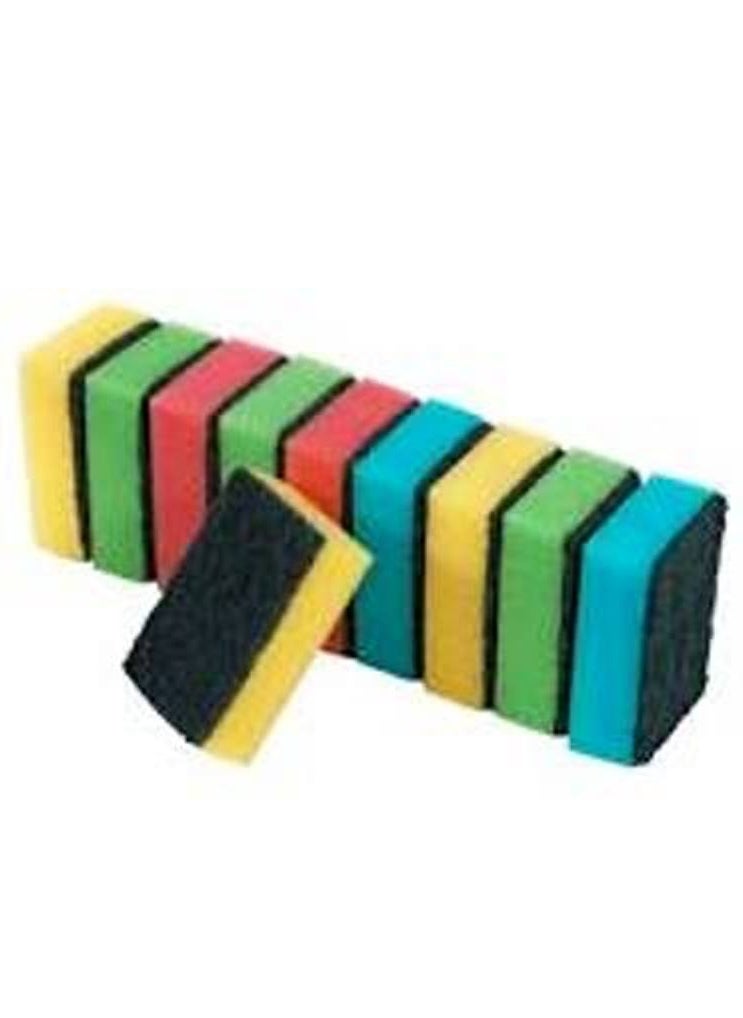 SAQOWARE 12 Pack Assorted Color Cleaning Sponges - Versatile, Durable, and Non-Scratch for Kitchen and Bathroom  - Image 1