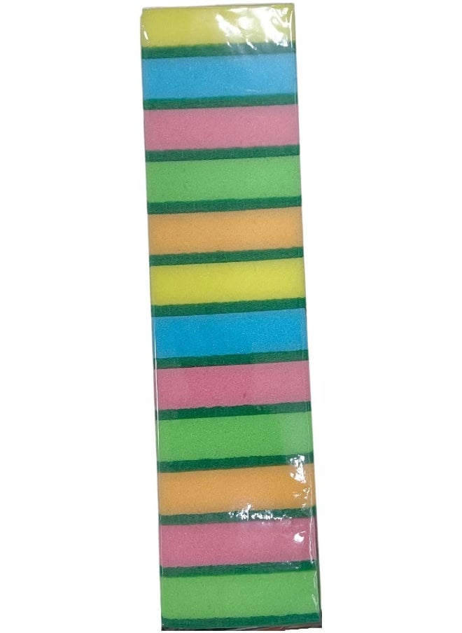 SAQOWARE 12 Pack Assorted Color Cleaning Sponges - Versatile, Durable, and Non-Scratch for Kitchen and Bathroom  - Image 3