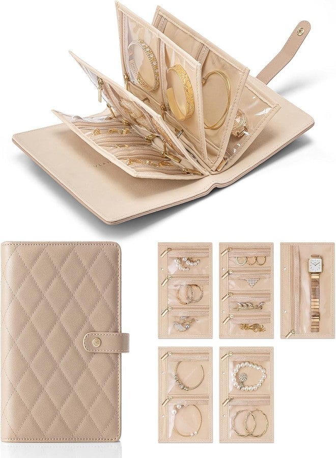 DRUCILA Travel Jewelry Organizer Book, Portable Jewelry Case with Removable Pages, Soft Velvet Lining, Large Capacity Jewelry Pouch Bag for Earrings, Rings, Necklaces, Gift for Women. - Image 1