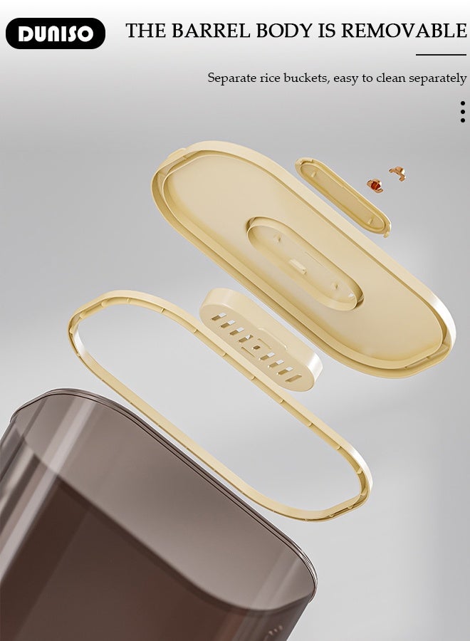 DUNISO Rice Storage Containers,Rice Dispenser,Rice storage Large Grain Container Storage with Measuring Cup & Time Scale,Household Cereal Dispenser Bucket for Home Kitchen Pantry Rice Corn - Image 4