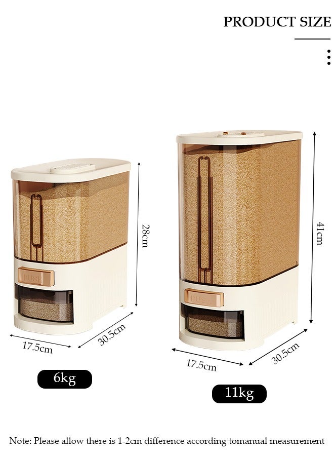 DUNISO Rice Storage Containers,Rice Dispenser,Rice storage Large Grain Container Storage with Measuring Cup & Time Scale,Household Cereal Dispenser Bucket for Home Kitchen Pantry Rice Corn - Image 2