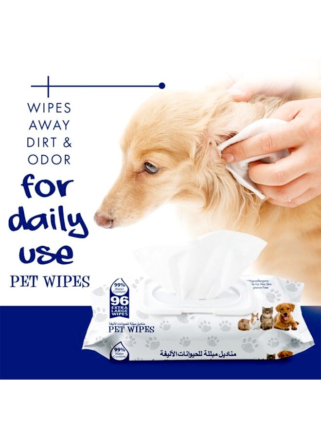 DoctorPet Pet Wipes Extra Large For Dogs And Cats - 96 Sheets - Image 4