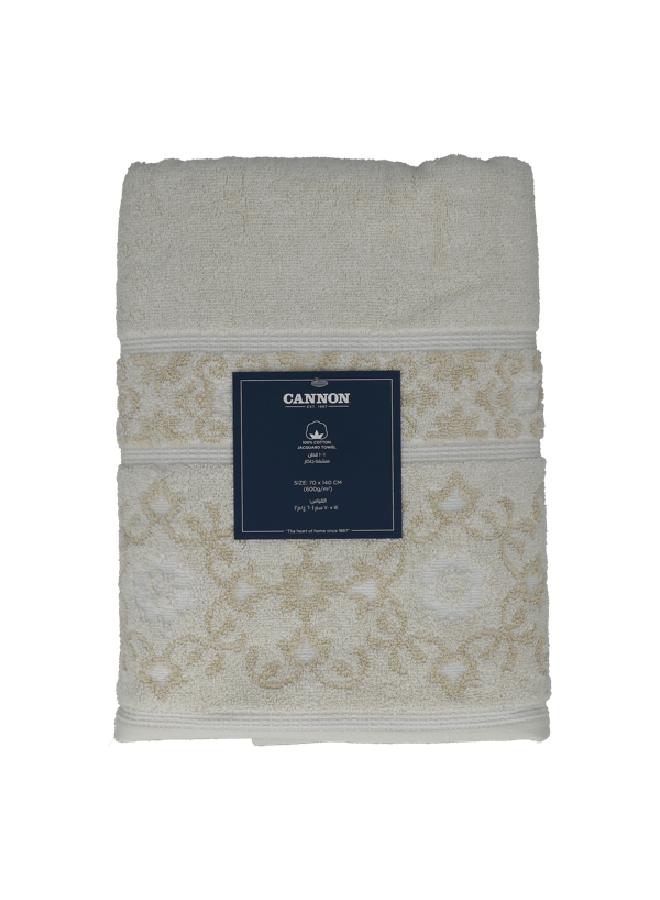 Cannon Soft And Super Absorbent Jacquard Towel Cream 70 X 140Cm F-T-Cn-G29-Jq-Crm - Image 1