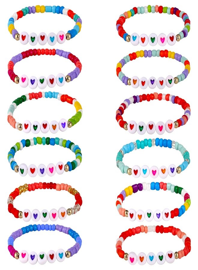 Bonuci 12 Pcs Kids Friendship Bracelets for Girls Motivational Letter Beads Bracelets Bulk for Girls Toddler Jewelry Gifts(Classic) - Image 1