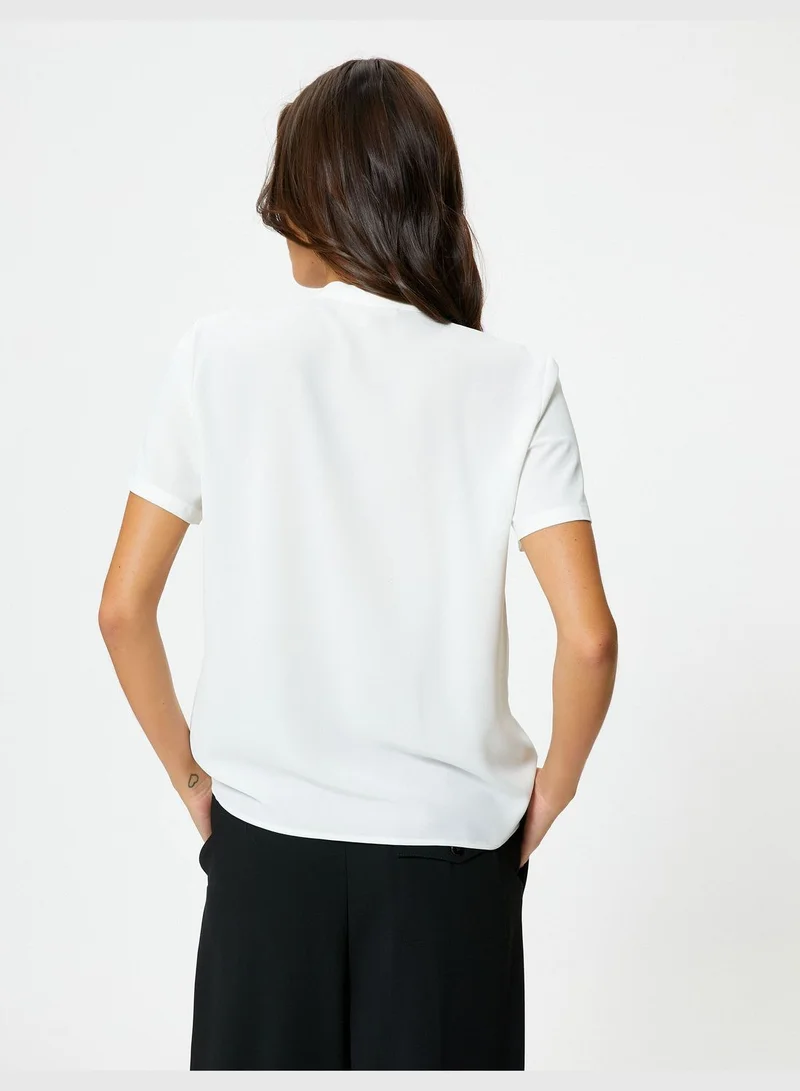 KOTON Regular Mandarin Collar Short Sleeve Shirt