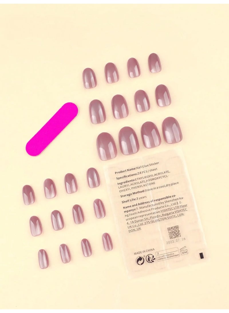 Almond shaped fake nails. The box contains 24 nails with a nail file and glue - Image 2