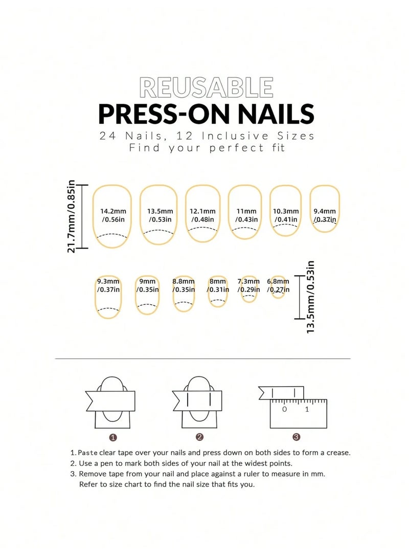 Almond shaped fake nails. The box contains 24 nails with a nail file and glue - Image 4