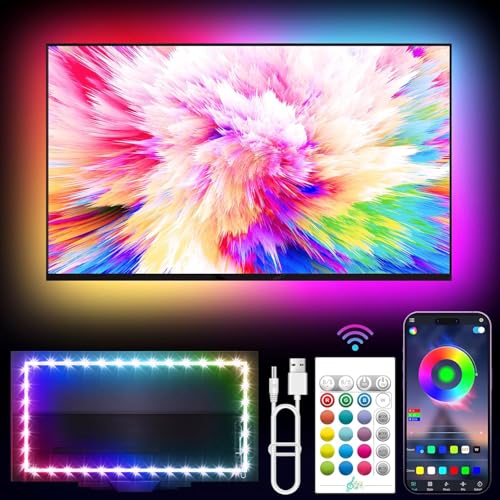Gesto RGB LED Strip Light TV Backlight with App & Remote | 5V USB Powered Music Sync Light for 16-40" TV,PC,Laptop & Monitor | Multicolor Bias Lighting Kit for Gaming, Movies & Home Decor- 2 Meter - Image 1