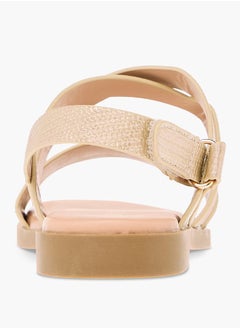 JUNIORS Girls Bow Embellished Sandals with Hook and Loop Closure  - Image 4