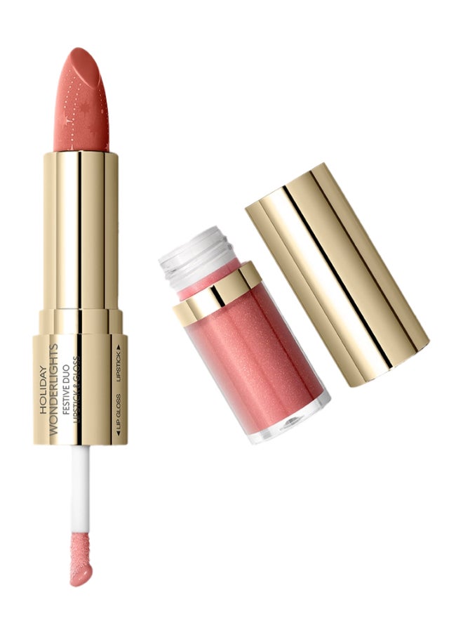 KIKO MILANO Holiday Wonderlights Festive Duo Lipstick And Gloss Joyful Jasper  - Image 1