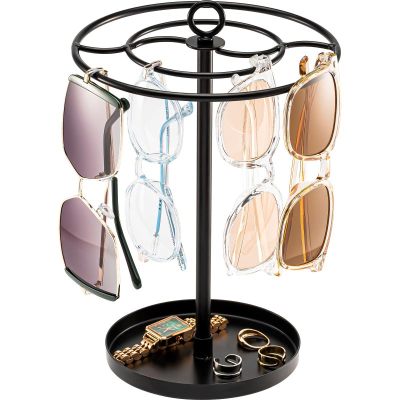 ProCase Sunglasses Organizer Glasses Holder Eyeglasses Stand Upgraded Large Capacity Sunglass Storage with Metal Frame and Base Eyewear Display Rack for Tabletop Up to 15 Pairs Black - Image 2