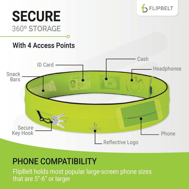 FlipBelt حزام فليب بيلت للرجال FB0114-NEOY-M.1، أصفر نيون، متوسط - Image 3