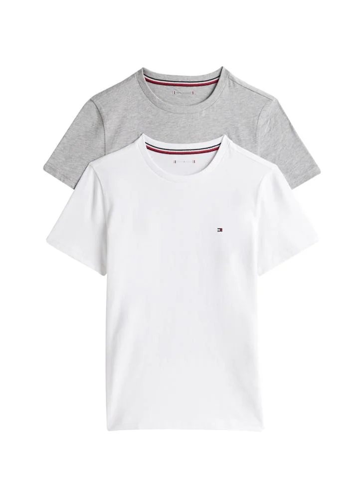 TOMMY HILFIGER Kids 2 Pack Slogan Crew Neck T-Shirt