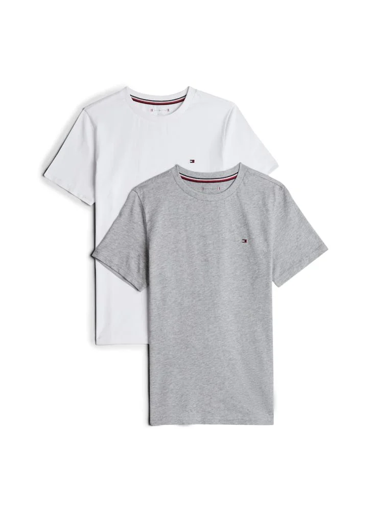 TOMMY HILFIGER Kids 2 Pack Slogan Crew Neck T-Shirt