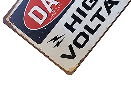 ERLOOD Danger High Voltage Vintage Metal Tin Sign Outdoor Road Signs Decor 12 X 8 - Image 2
