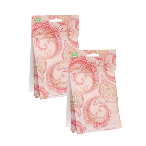 Willowbrook Fresh Scents Scented Sachet Packet Summer Romance Air Freshener Bags for Drawers Closets Cars 6 Pack Long Lasting Home Fragrance